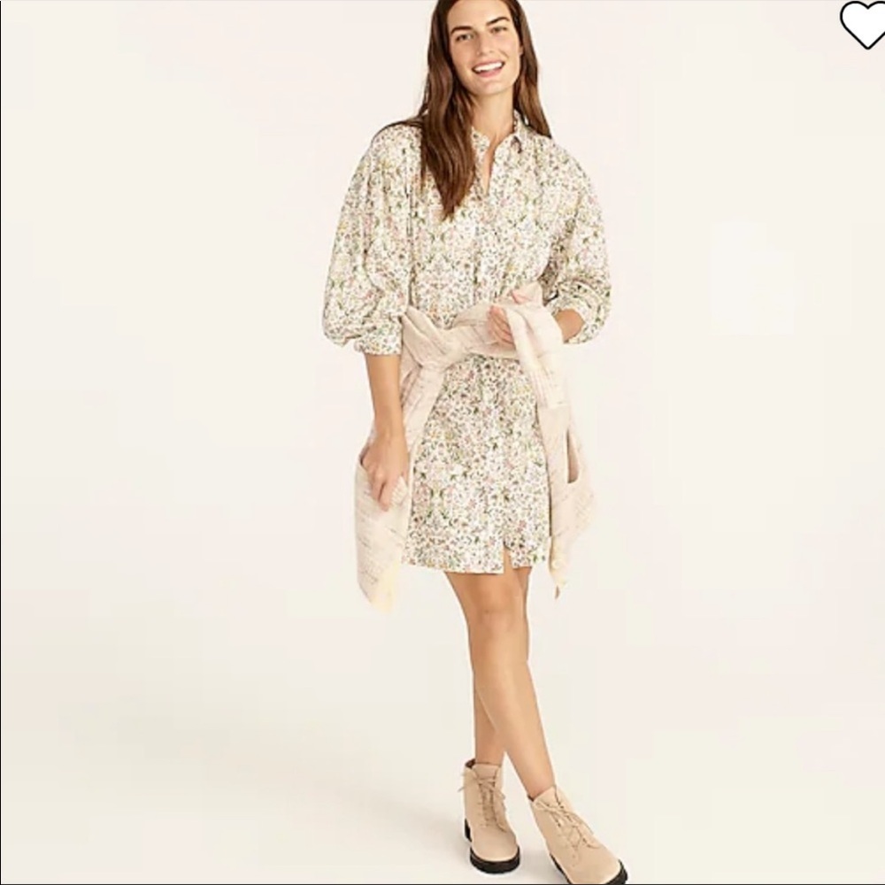 J. Crew Puff-sleeve Shirtdress in Liberty Tapestry Floral Fabric, sz S, NWT